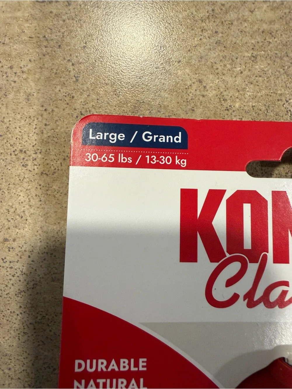 New KONG Classic Red Large Durable Natural Rubber Dog Chew Treat Toy NWT